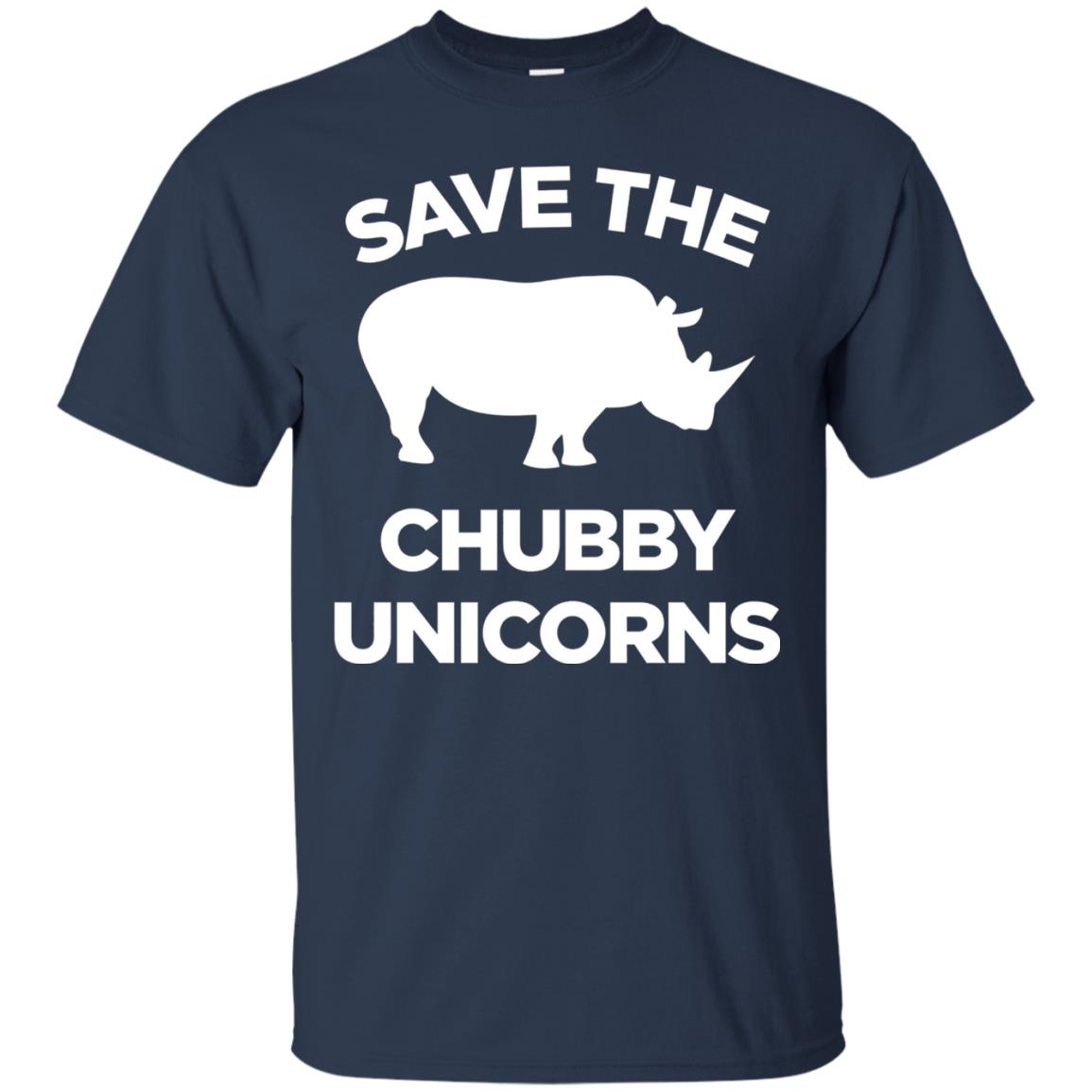 Save The Chubby Unicorns Funny Unicorn Lover T-shirt Navy