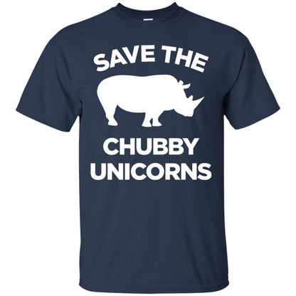 Save The Chubby Unicorns Funny Unicorn Lover T-shirt Navy