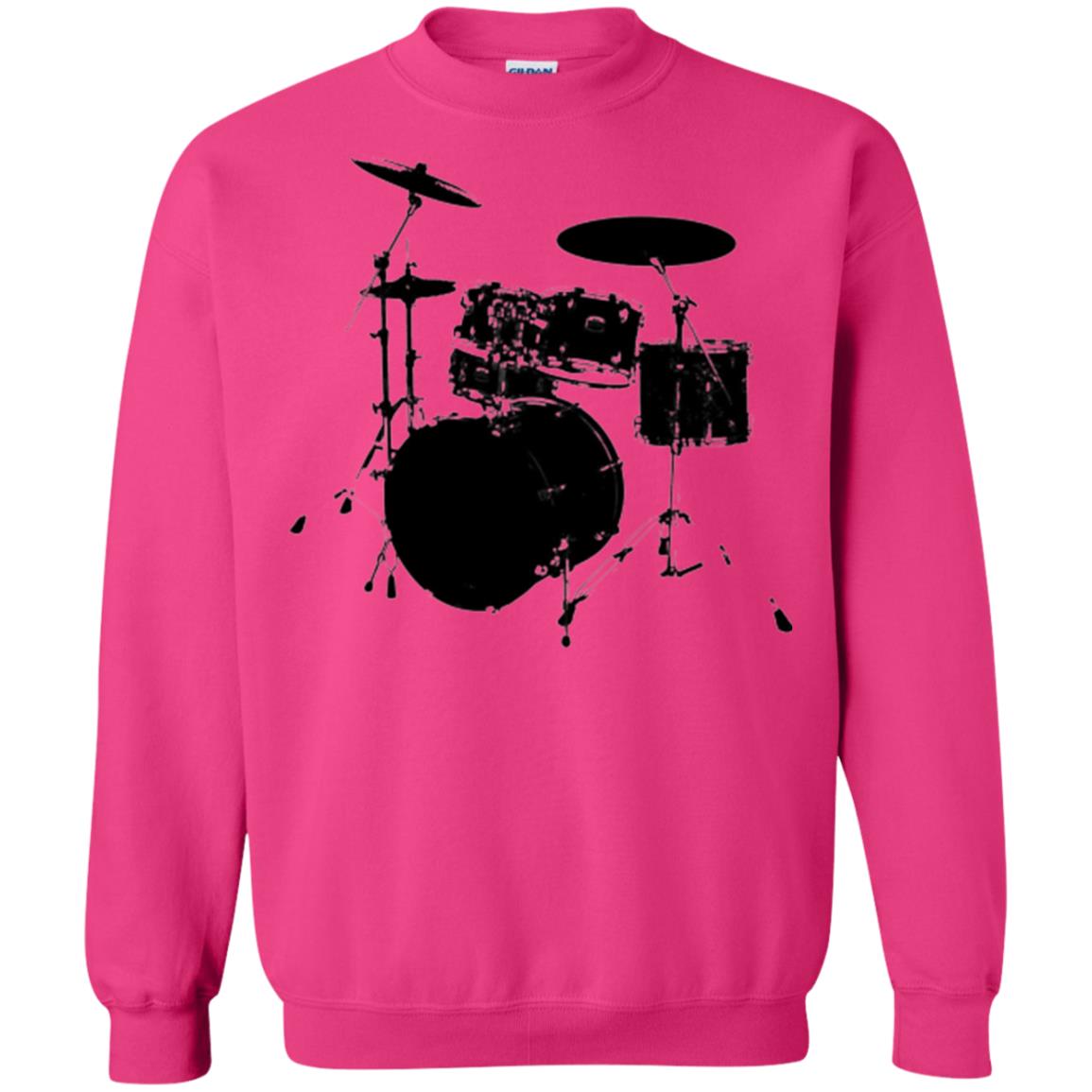 Drum Lovers T-shirt Drum Kit Stencil Print Heliconia