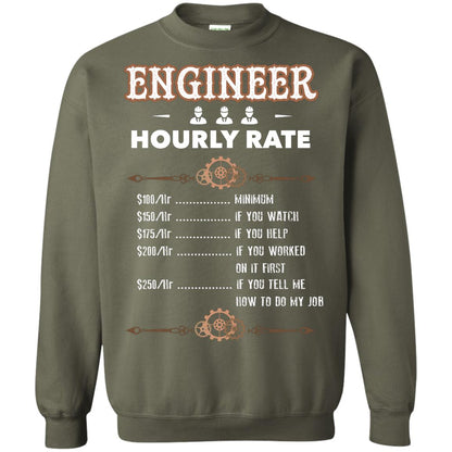 Engineer Hourly Rate Shirt For Mens Or Womens Military Green