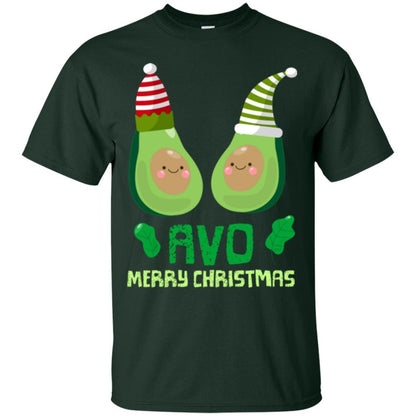 Avocado Merry Christmas T-shirt Forest Green