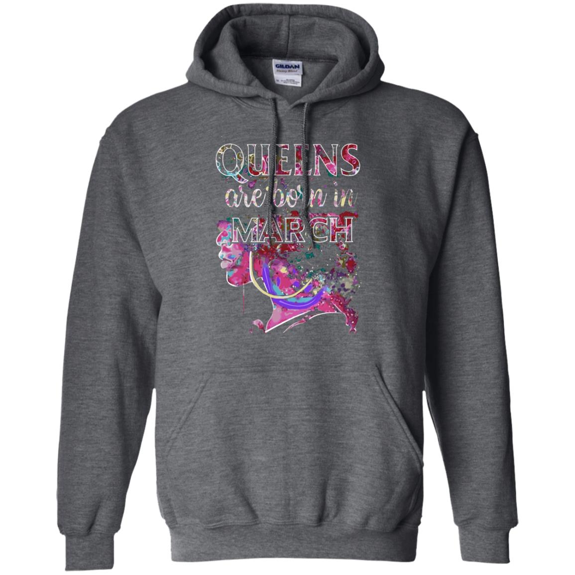 Birthday T-shirt Queens Are Born In March Dark Heather