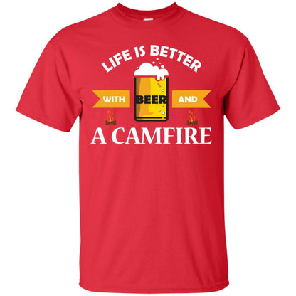 Life Is Better With Beer And A Camfire Shirt Red