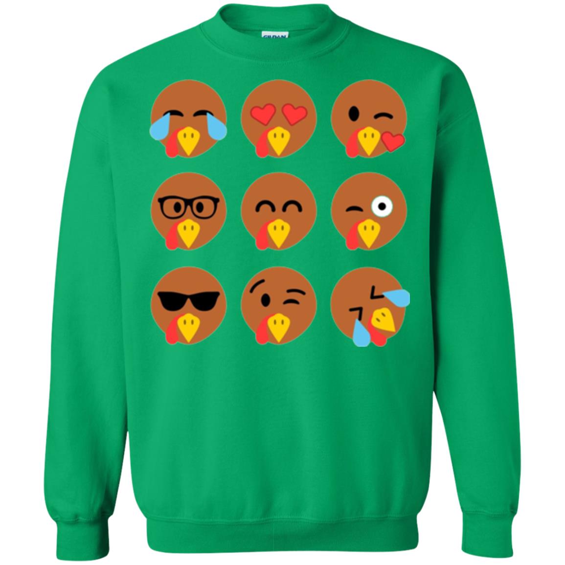Thanksgiving T-shirt Turkey Emojis Irish Green
