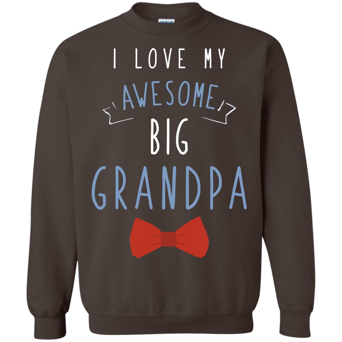 I Love My Awesome Big Grandpa Grandkid Grandson Granddaughter Shirt Dark Chocolate
