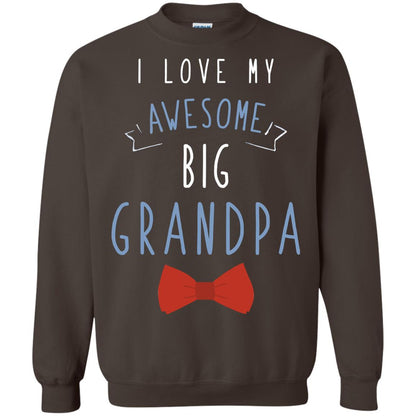 I Love My Awesome Big Grandpa Grandkid Grandson Granddaughter Shirt Dark Chocolate