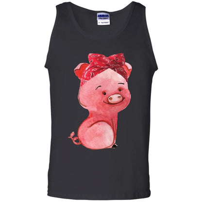 Pig Bandana Cute Pig Lovers Shirt For Girl And Women Black