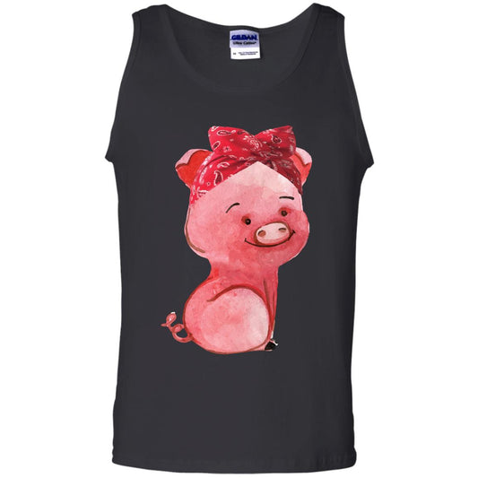 Pig Bandana Cute Pig Lovers Shirt For Girl And Women Black