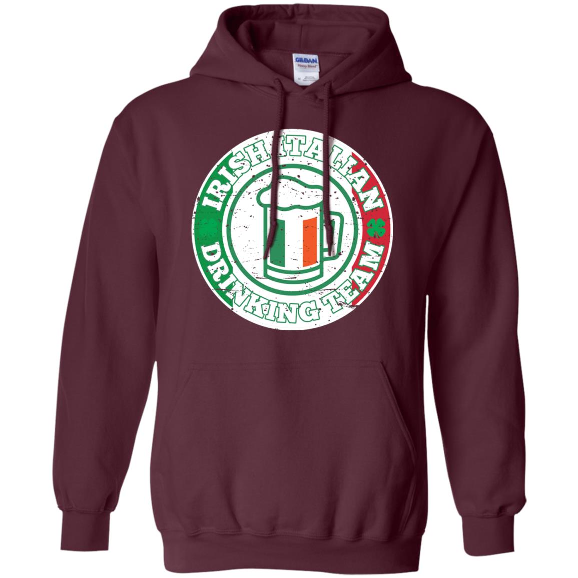 Irish Italian Drinking Team Italy Flag St Patrick_s Day T-shirt Maroon