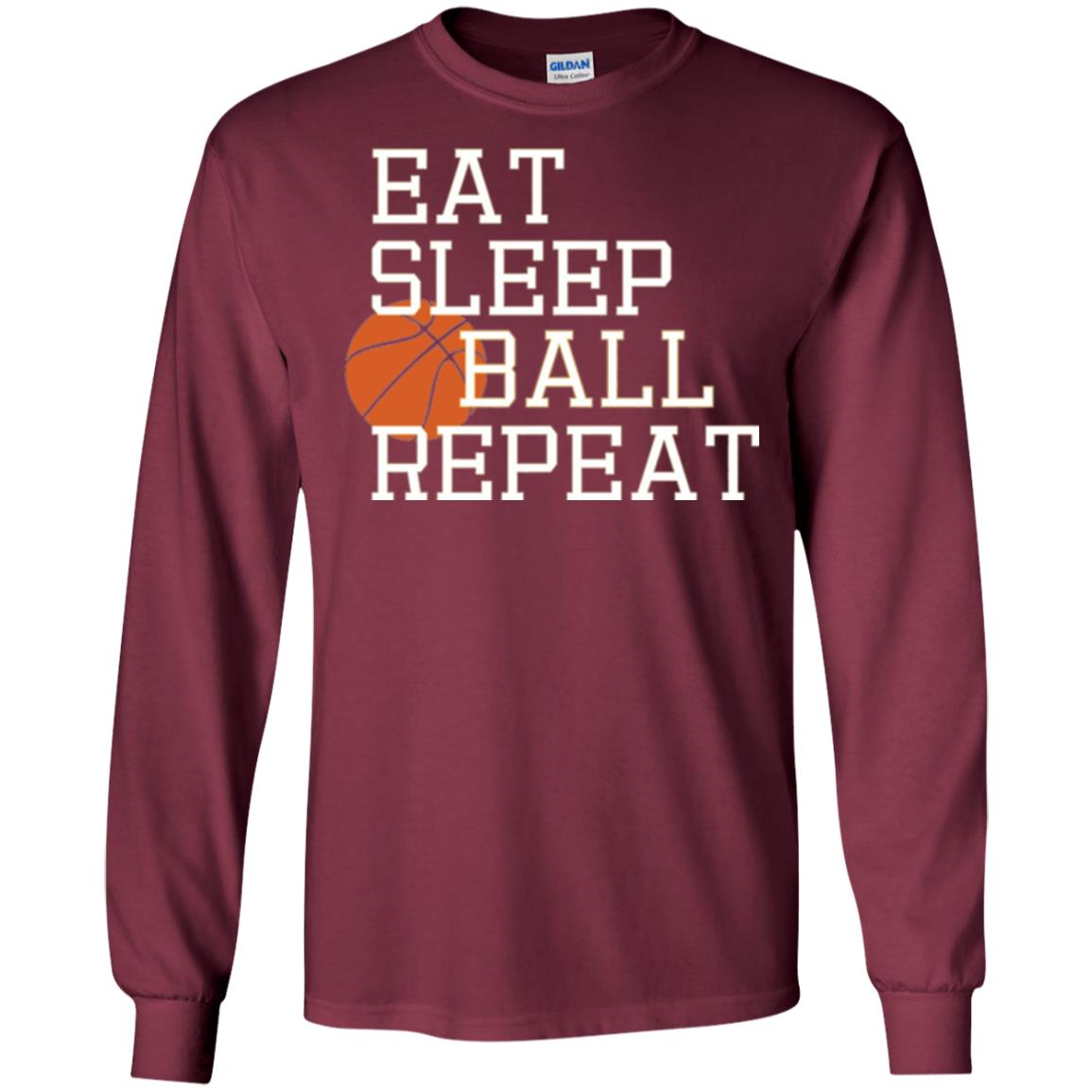 Basketball T-shirt Eat Sleep Basketball Repeat Maroon