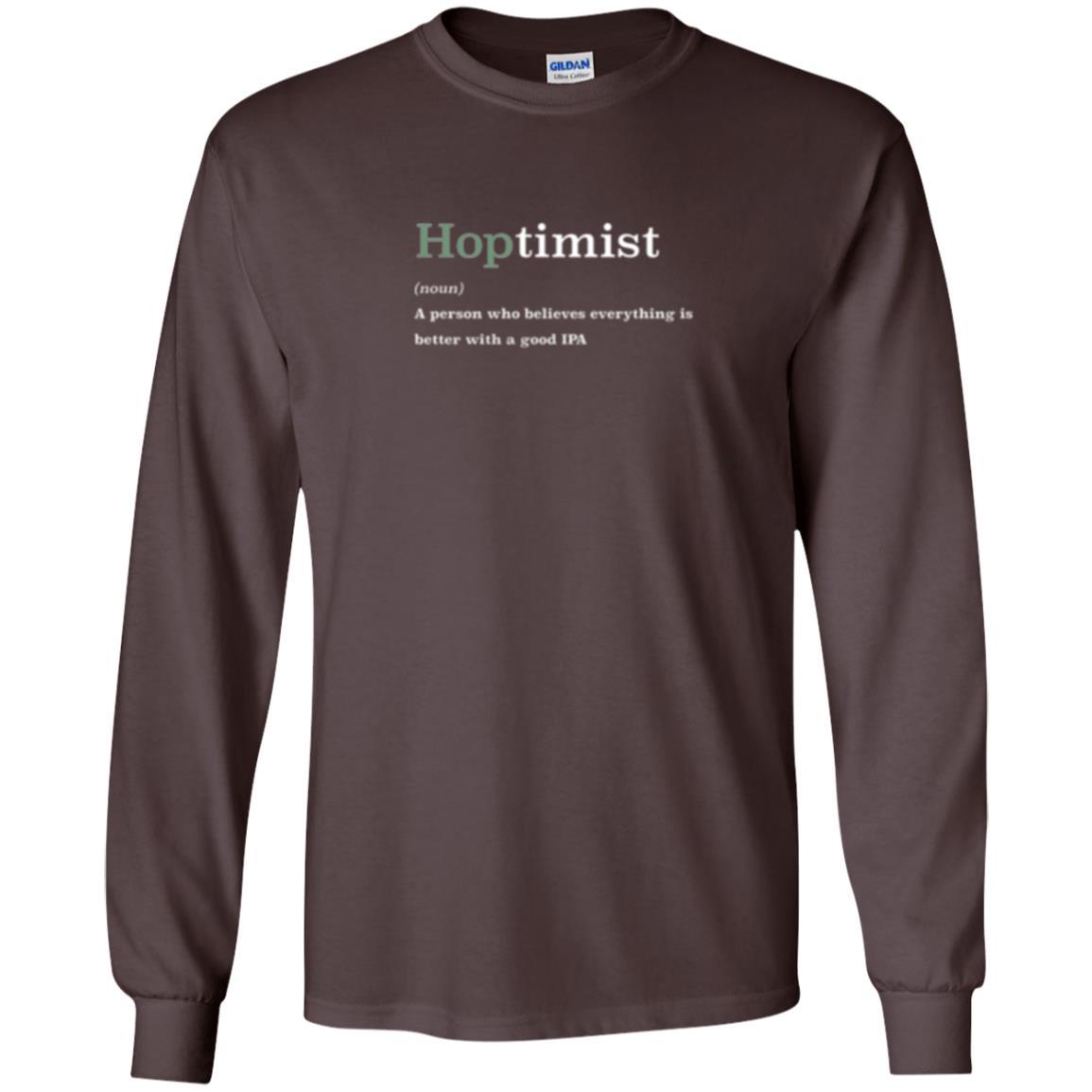 Beer Lover T-shirt Hoptimist Definition Dark Chocolate