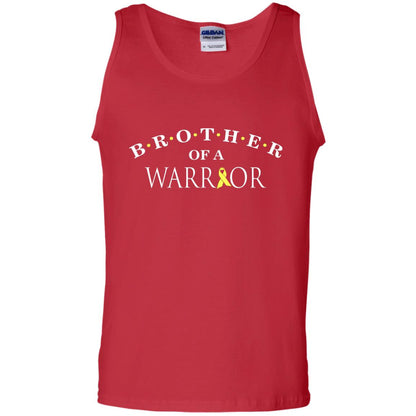Brother Is A Warrior Childhood Cancer Awareness T-shirt Red
