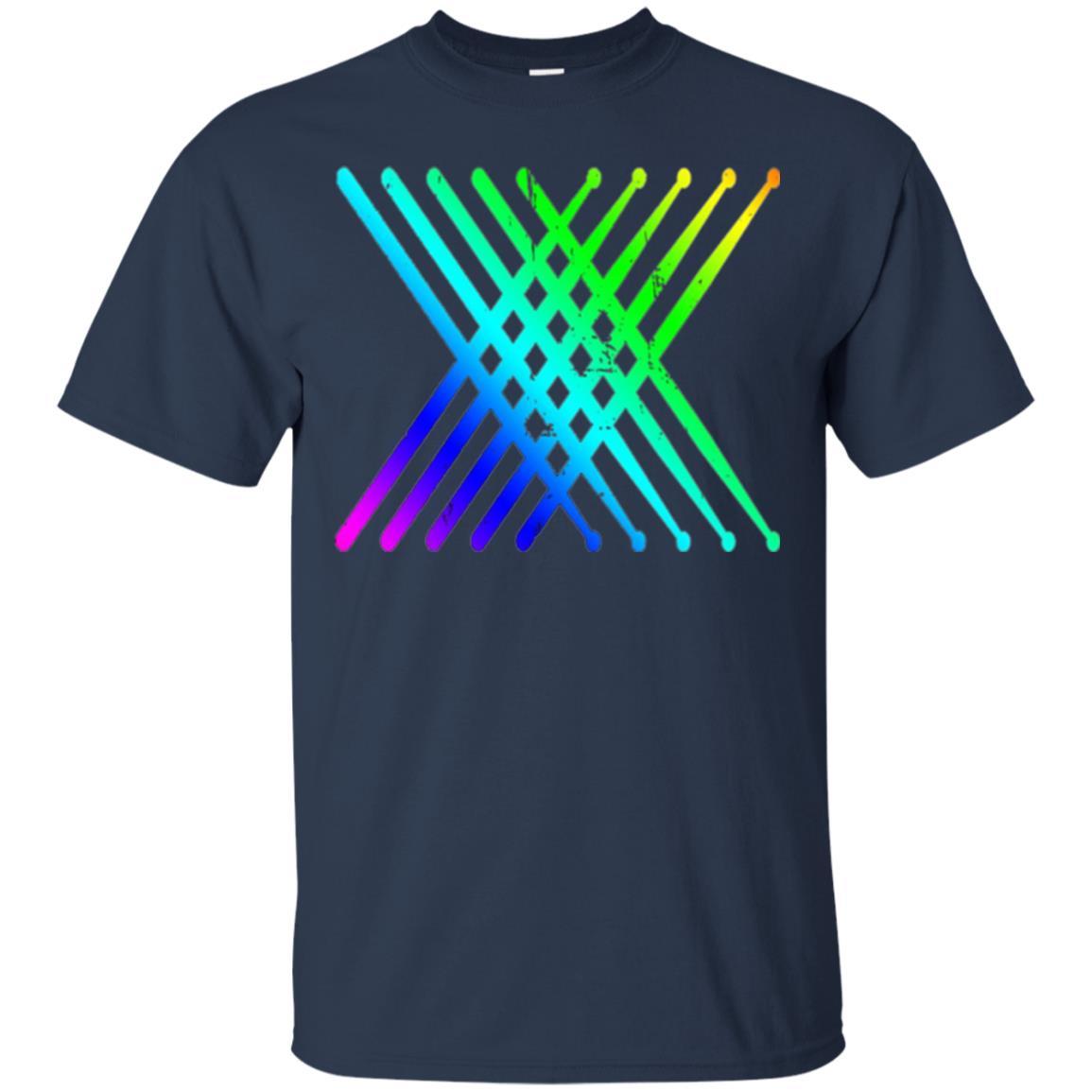 Drummer T-shirt Retro Vintage Drumsticks T-shirt Navy