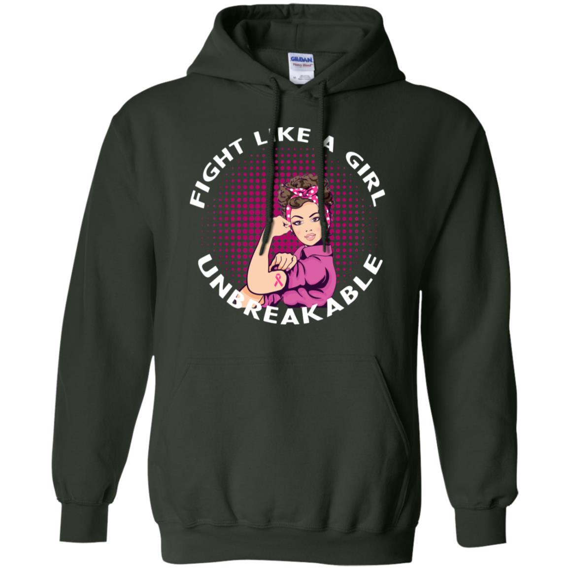 Fight Like A Girl Unbreakable Breast Awareness Shirt Forest Green