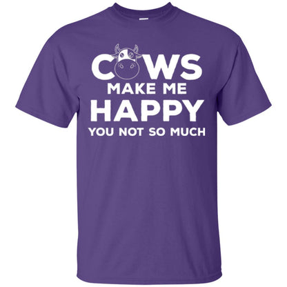 Cows Lover T-shirt Cow Make Me Happy You Not So Much Purple