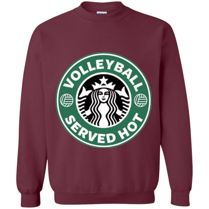Volleyball Lovers T-shirt Served Hot Maroon