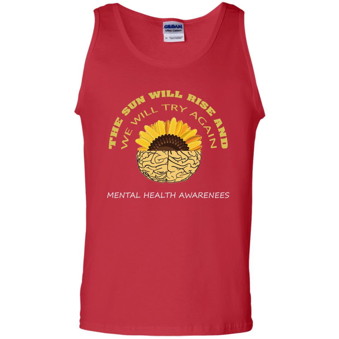 The Sun Will Rise And We Will Try Again Mental Health Awareness Shirt Red