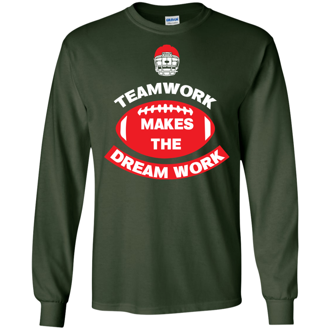 Football T-shirt TeamWork Makes The Dreamwork Forest Green