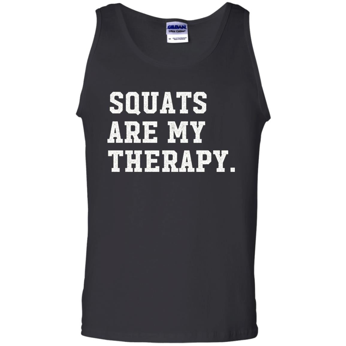 Funny Gym Workout T-shirt Squats Are My Therapy Black