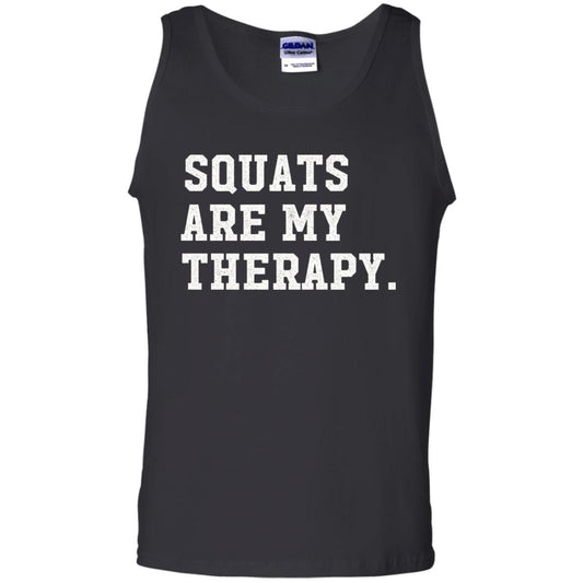 Funny Gym Workout T-shirt Squats Are My Therapy Black