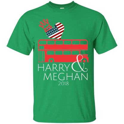 Harry And Meghan Royal Wedding Love Bus Usa T-shirt Irish Green