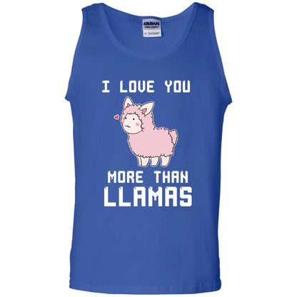 I Love You More Than Llamas Valentines Day Shirt Royal