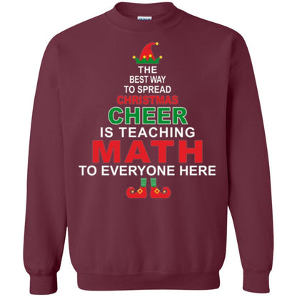 Elf Christmas T-shirt Math Teacher Christmas T-shirt Maroon