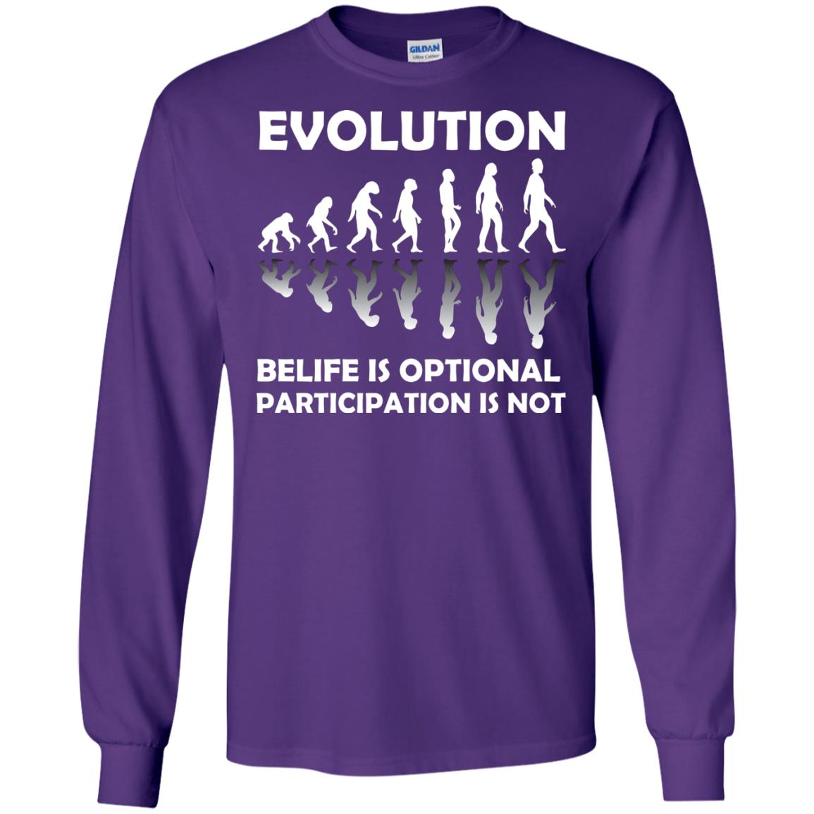 Evolution Belife Is Optional Participation Is Not Shirt Purple
