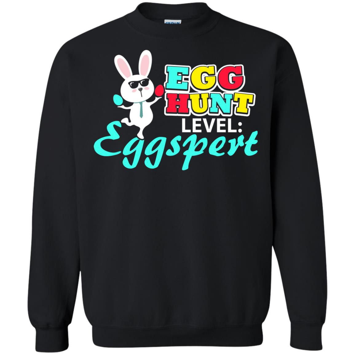 Egg Hunt Level Eggspert Easter Holiday T-shirt Black
