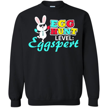 Egg Hunt Level Eggspert Easter Holiday T-shirt Black