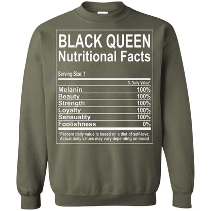 Black Queen Nutritional Facts T-shirt Self Love Military Green