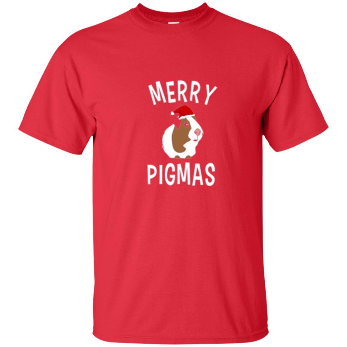 Guinea Pig Lover T-shirt Merry Christmas Pigmas Red