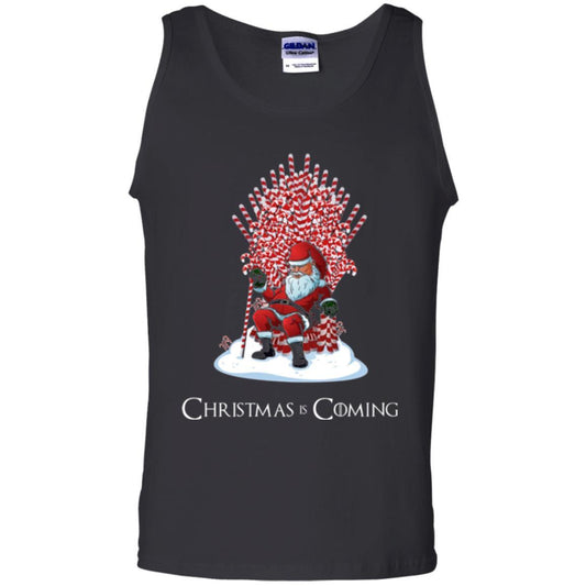 Christmas T-shirt Santa Candy Cane Throne Black