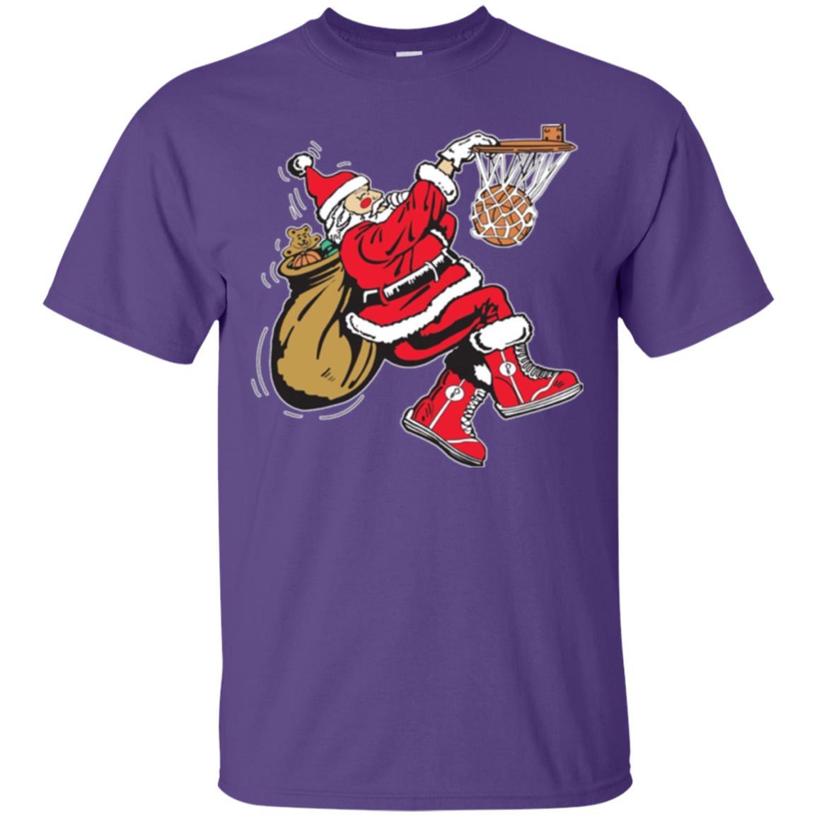 Christmas T-shirt Basketball Santa Claus Purple