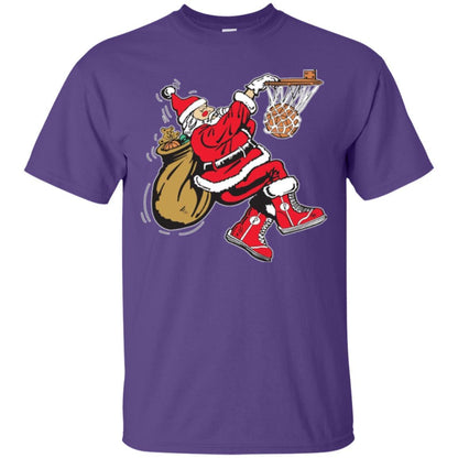 Christmas T-shirt Basketball Santa Claus Purple