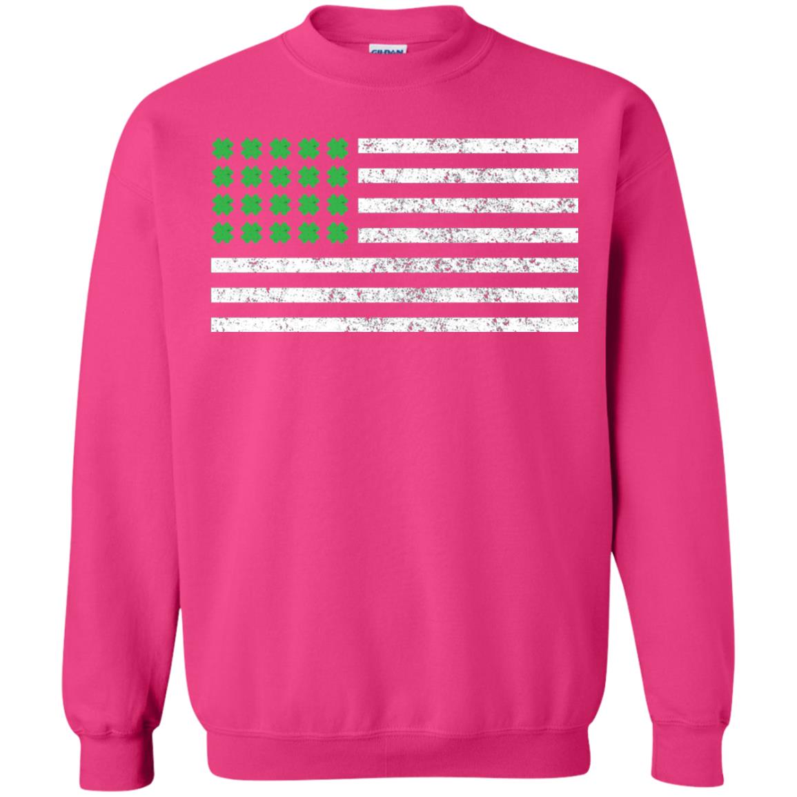 Usa Flag With Irish Shamrock St Patricks Day T-shirt Heliconia