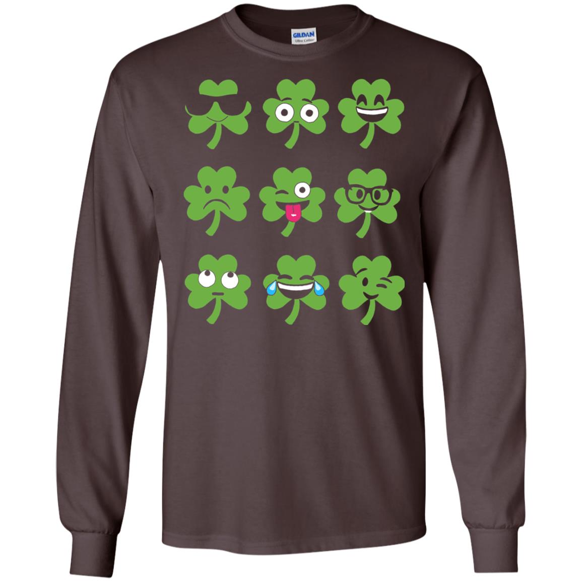 Emoji Shamrock St. Patrick_s Day T-shirt Dark Chocolate