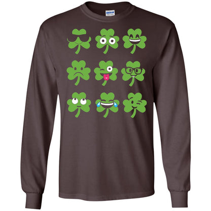 Emoji Shamrock St. Patrick_s Day T-shirt Dark Chocolate