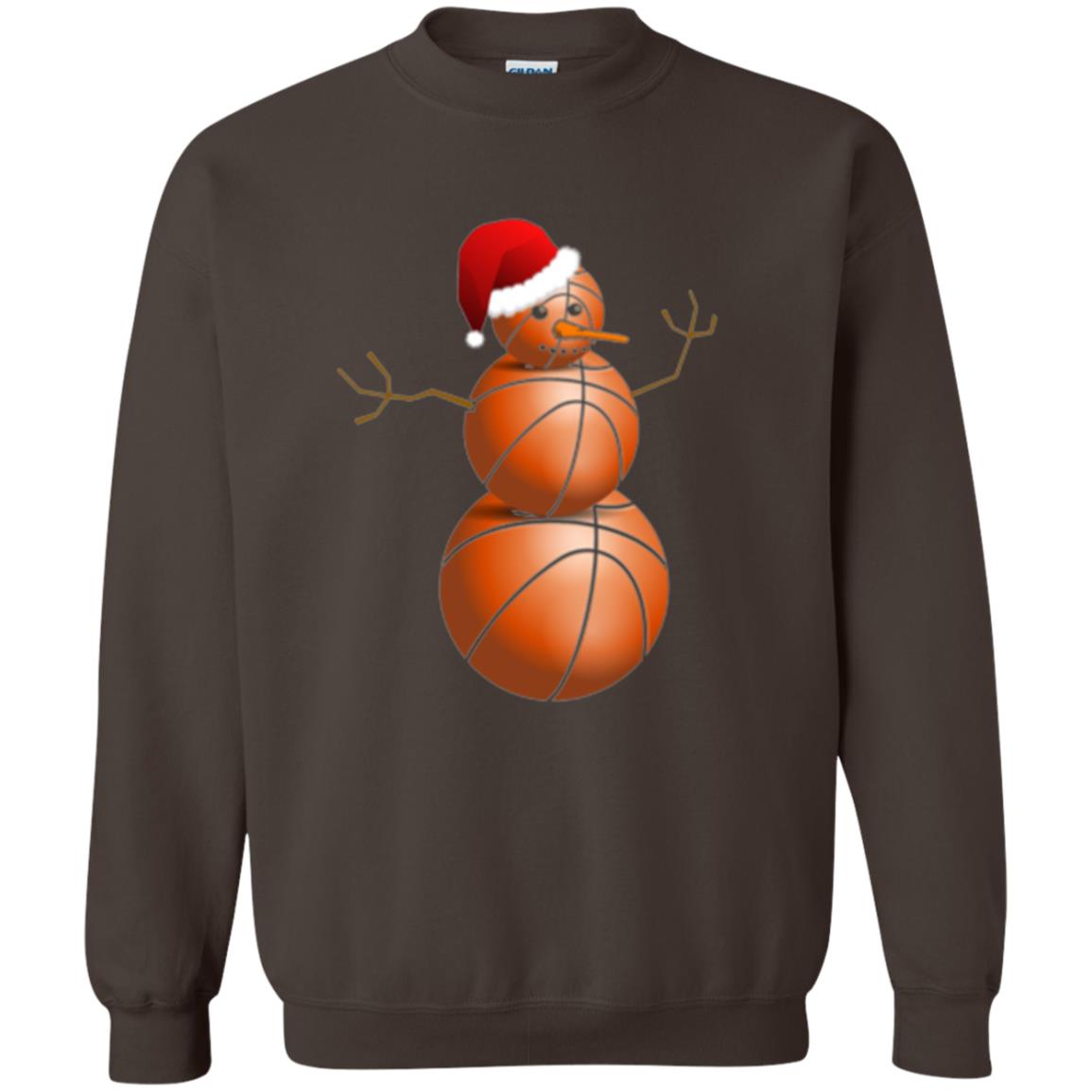 Christmas T-shirt Basketball Snowman Dark Chocolate