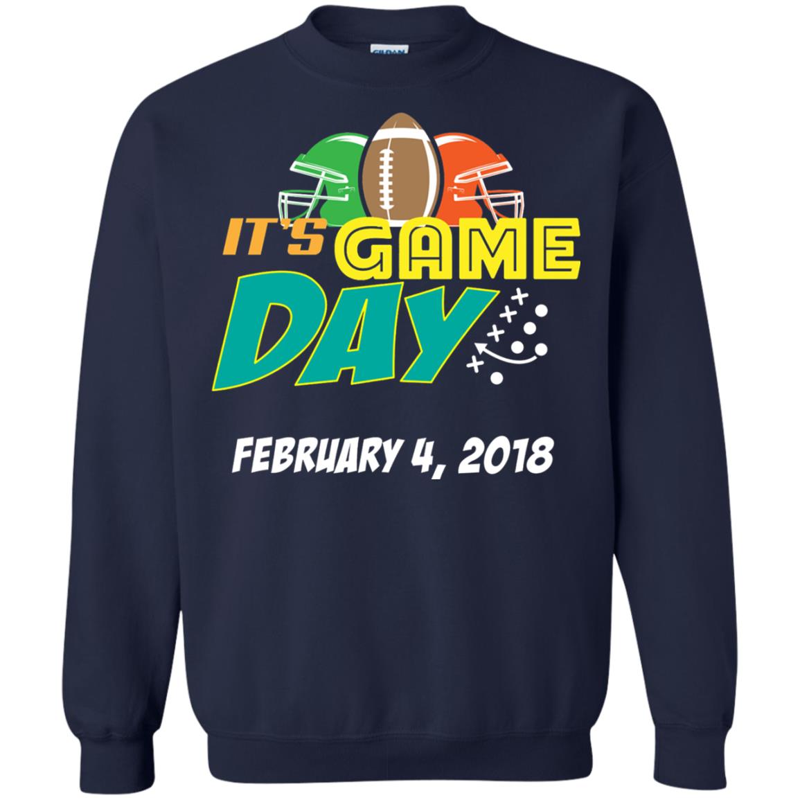 Football Lover T-shirt It_s Game Day February 4 2018 Navy