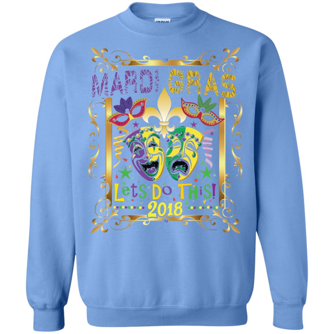 Fleur Symbol New Orleans Parade Mardi Gras T-shirt Carolina Blue