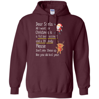 Christmas T-shirt Dear Santa All I Want For Christmas Maroon