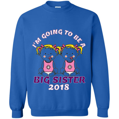 Family T-shirt I_m Going To Be A Big Sister Of Twins 2018 Royal