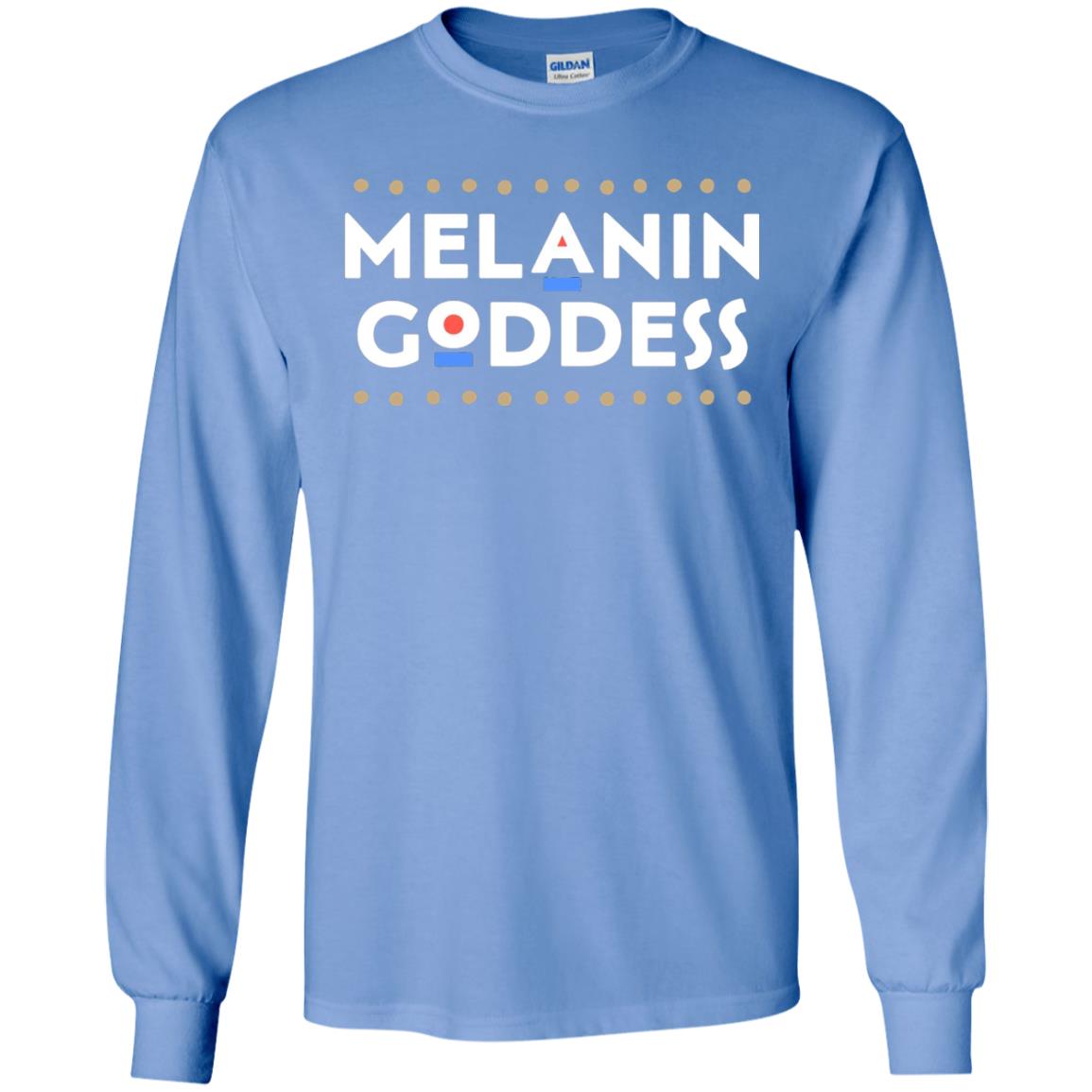 Melanin Goddess African T-shirt Black Girl Poppin_ Carolina Blue