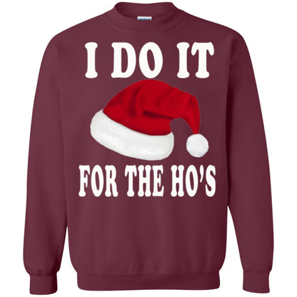 Christmas T-shirt I Do It For The Ho_s Maroon