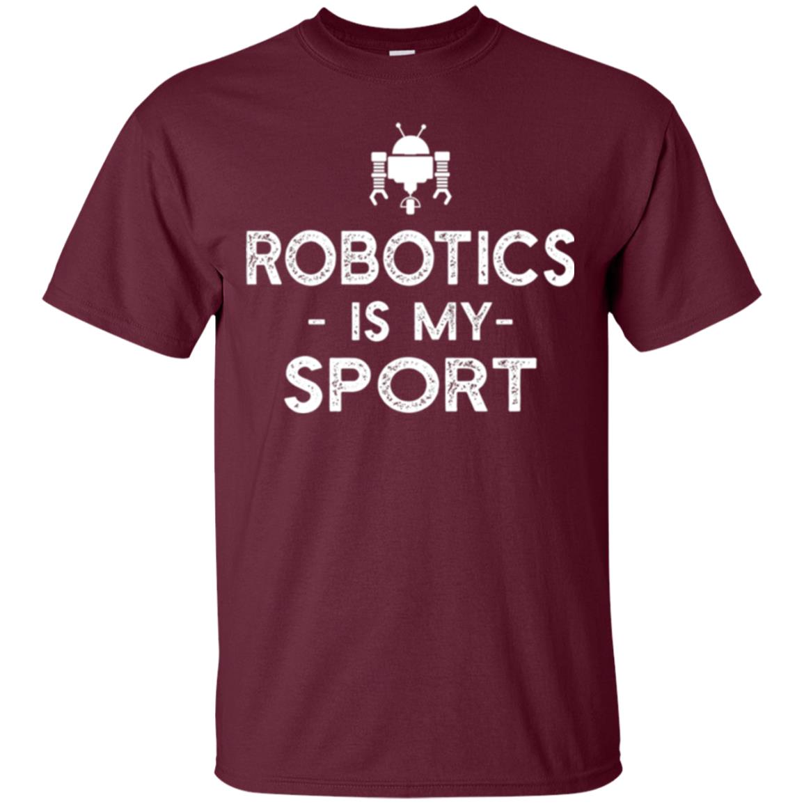 Robot Coder T-shirt Robotics Is My Sport Maroon