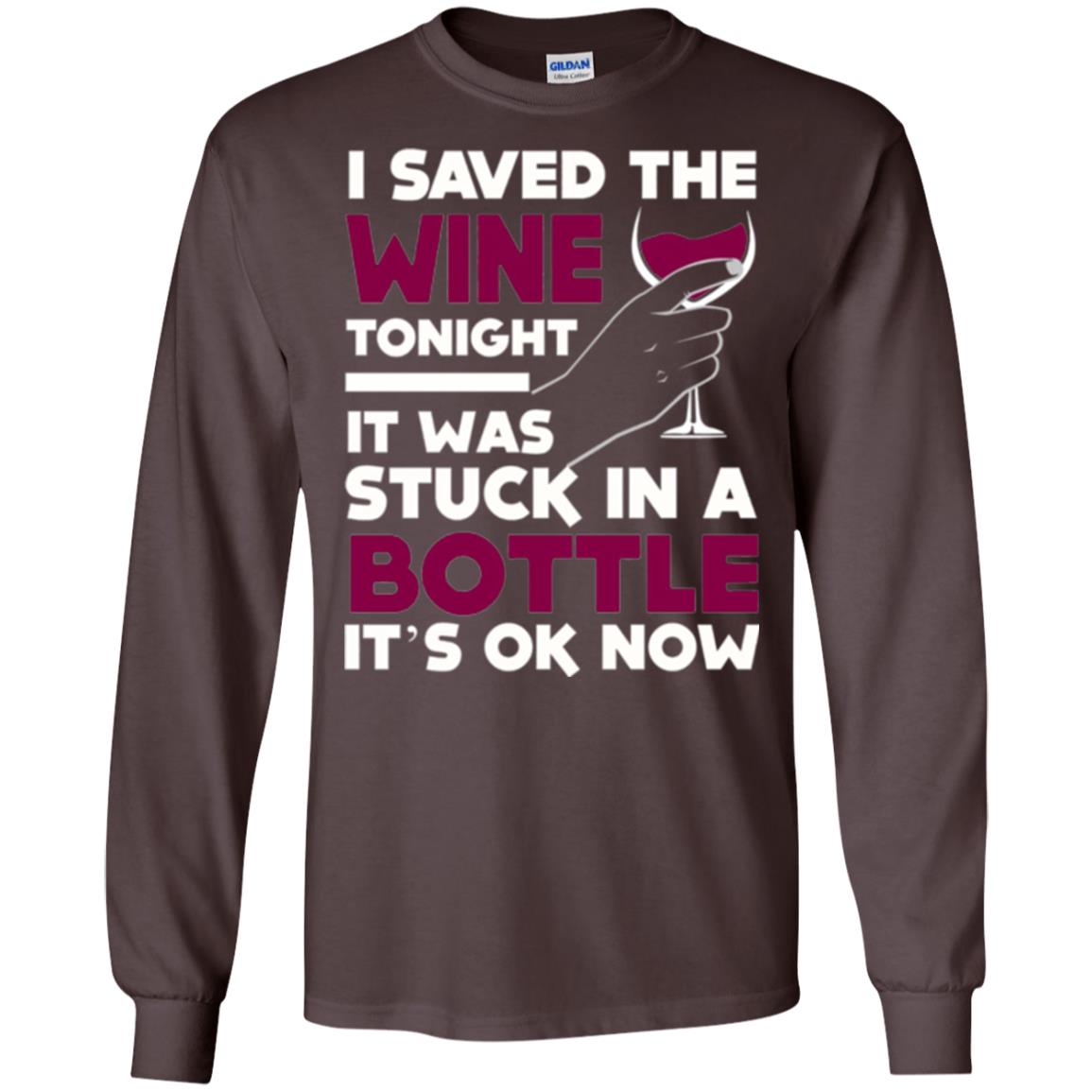 Funny Wine T-shirt I Save The Wine Tonight Dark Chocolate