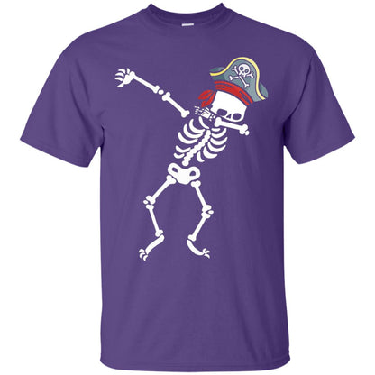 Dabbing Skeleton With Pirates Hat T-shirt Purple