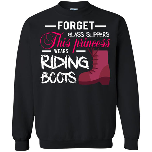 Forget Glass Slippers This Princess Wears Riding Boots Horse Riding T-shirt Black