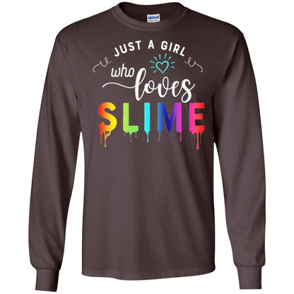 Slime Lover T-shirt Just A Girl Who Loves Slime Dark Chocolate